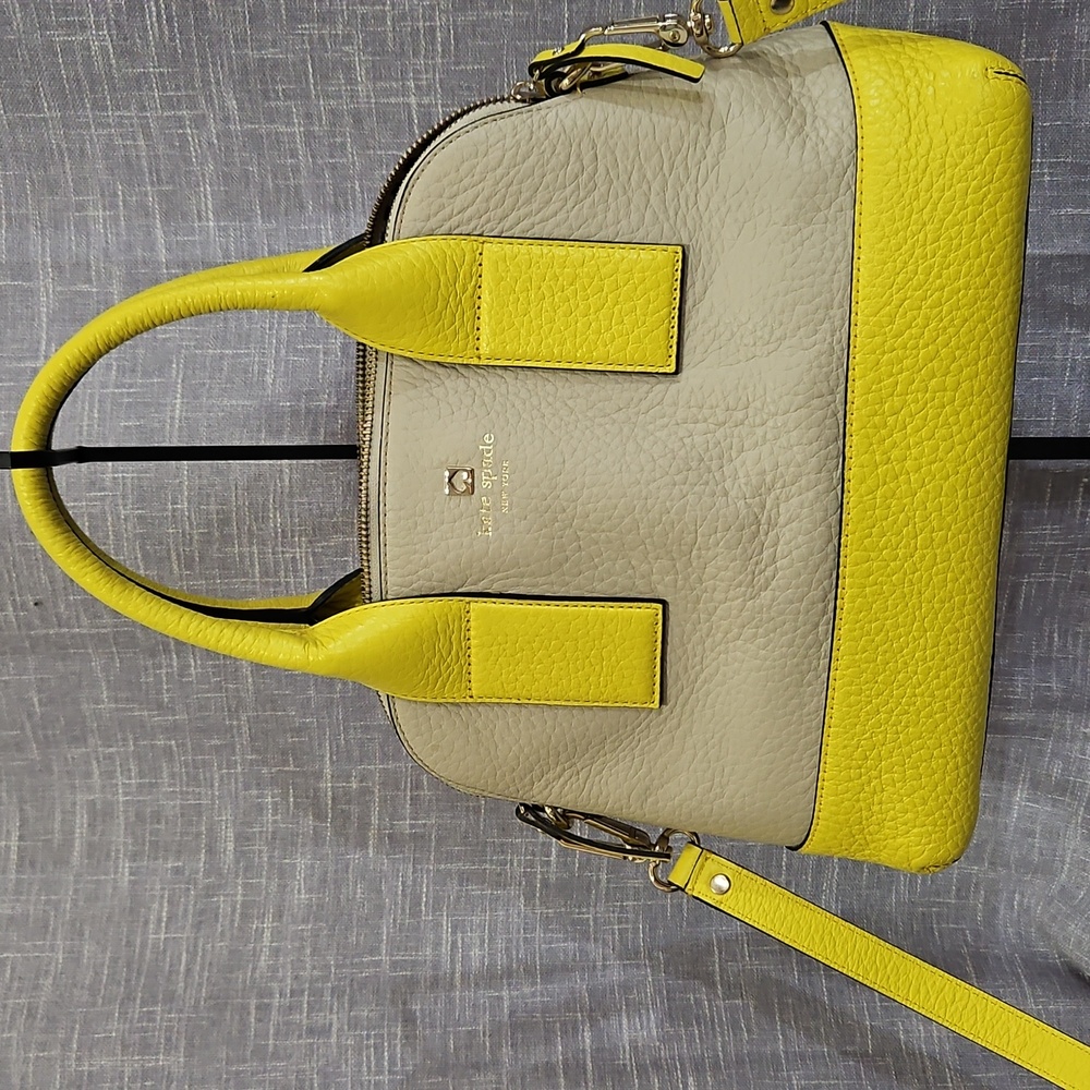 Kate Spade Vibrant Yellow and Cream Satchel